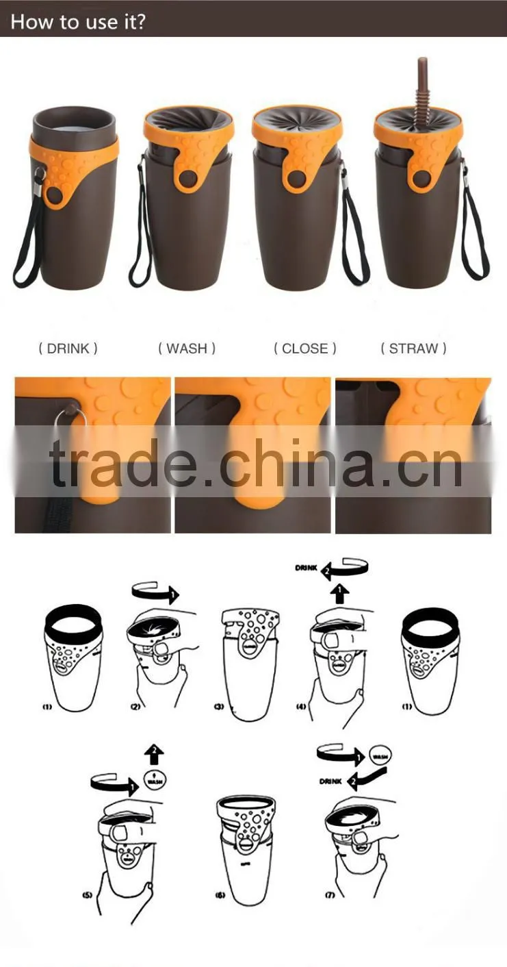 Plastic Fancy Fashion Designed Spin Cup Sport Bottle