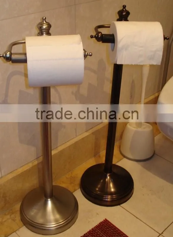 Tension pole caddy and toilet paper holder