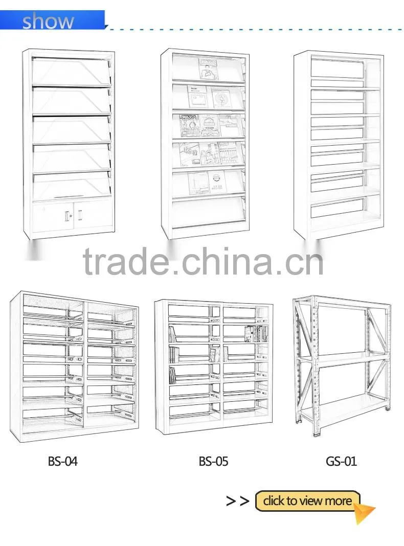 Best Selling School Library Bookshelf/wooden side metal bookshelf