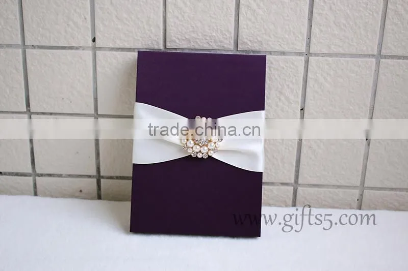 2016 latest Luxury Wedding Gift Box Wedding Invitation Box with ribbon custom made