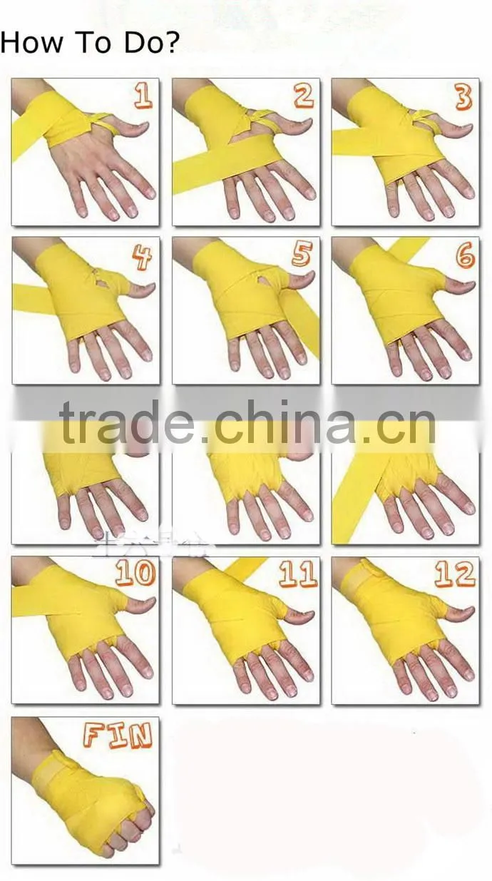 Width 5cm length 3M 100% cotton bandage strap boxing gloves sanda muaythai bandage MMA