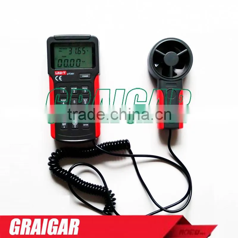 Digital Anemoscopes UNI-T UT361 high preciasion wind wheel type anemoscope Flow meter wind speed blast capacity Tester