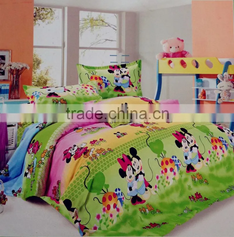 100% microfiber polyester cartoon pattern printed wrinkle free peach skin comforter sets