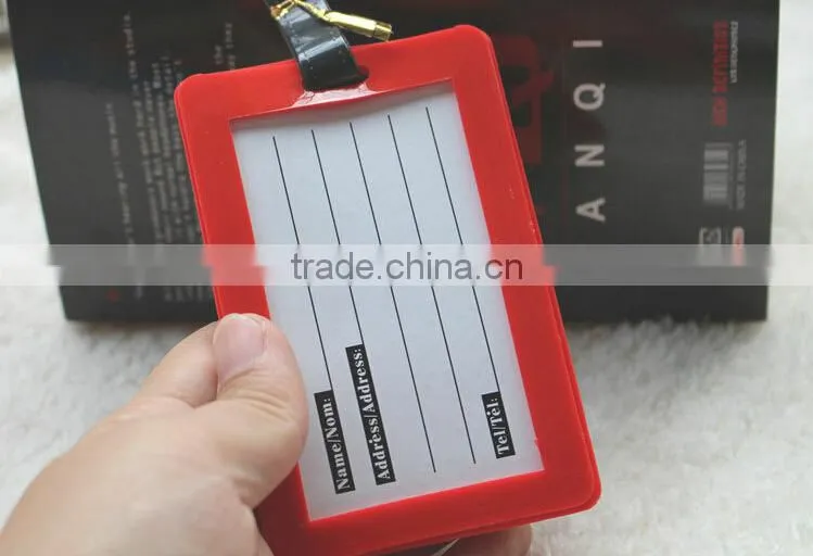 top quality pvc luggage tag with loop manufacturer