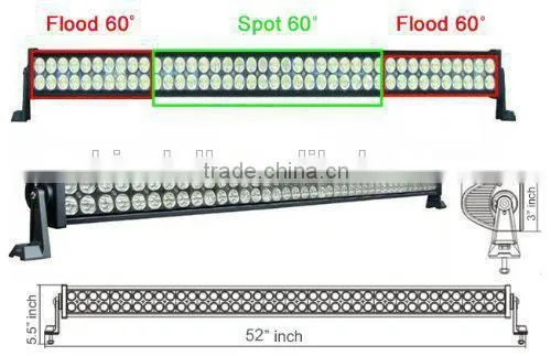 52Inch 300W LED Light Bars Offroad Light Bar For Trucks SUV ATV