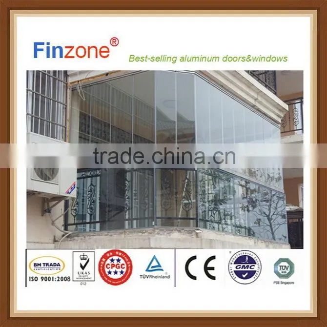 Top quality latest balcony frameless window of psb