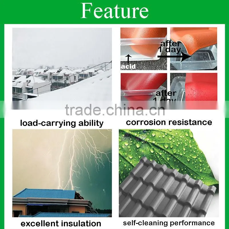 multi color flame resistant composite high quality black natural roofing slate synthetic resin tile for house