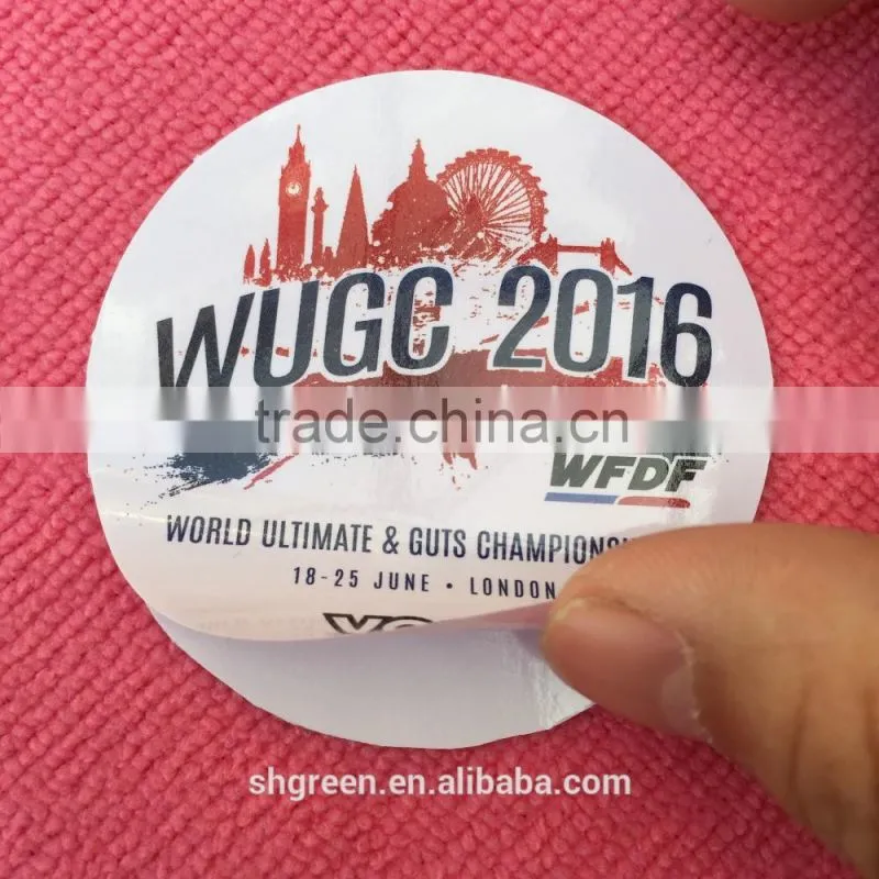 Oval shape transparent PVC sticker for bowl