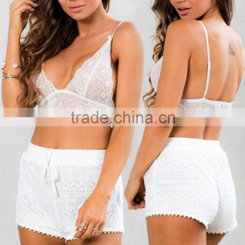 Summer Hot Sexy Women's Bra Straps Lace Push Up Hollow Black White