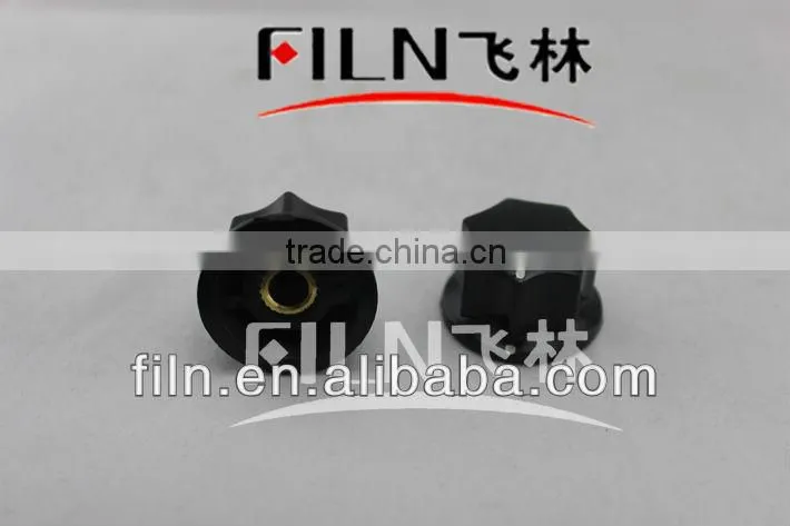 shaped black plastic slide potentiometer knob