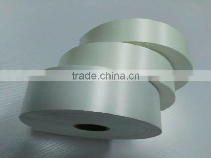 Huzhou factory direct supply satin ribbon for care labels, 100% polyester satin ribbon single side