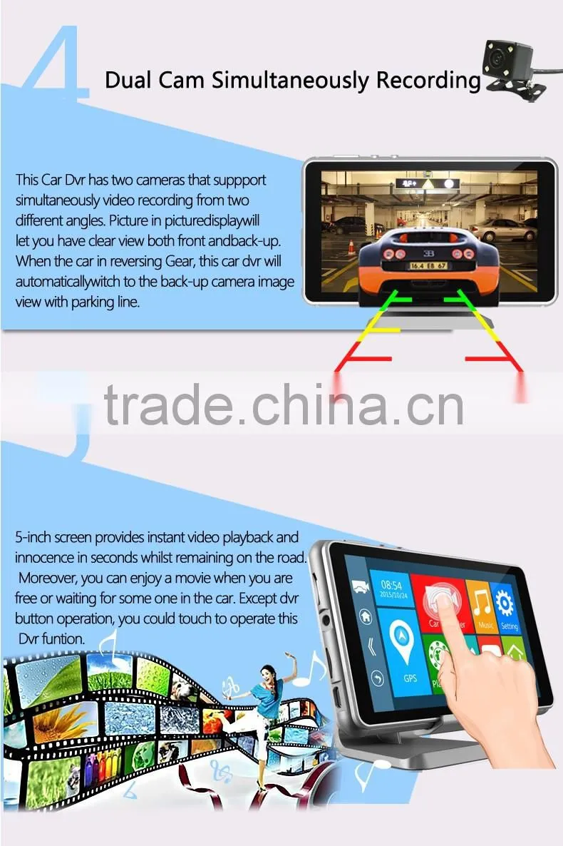 A38 1080p HD Car 170 degree wide angle Dvr 6 glass len good night vision car camera pad Dashcam Recorder