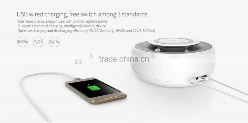 Nillkin Cozy NFC Bluetooth Speaker with MC2 Wireless Charger Alarm Clock Support Phone Call Aux Audio Input Fashion Ornaments