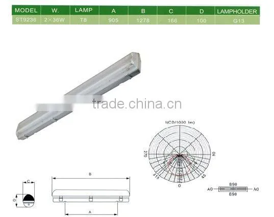 T8 fluorescent light 18W/30W/36W/2*18W/2*36W