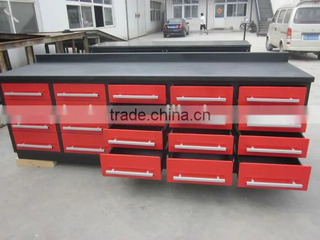 metal single slide rail W2850mm*D800mm*H950mm without backwall work bench