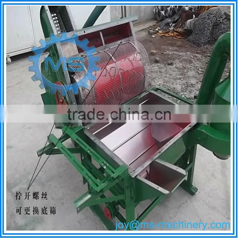 Small mobile gasoline engine driven paddy rice thresher