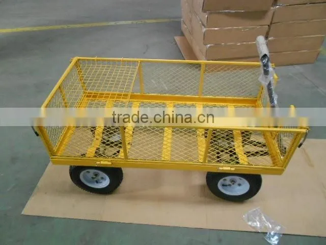 4 Wheel Metal Tool Cart / Steel Mesh Trolley TC4205E