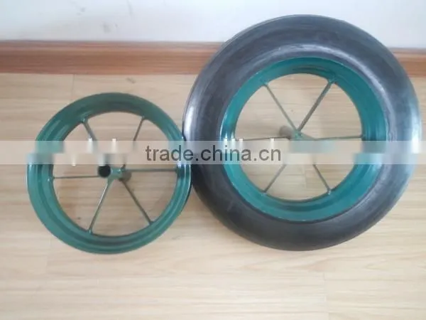 Wheelbarrow metal spoke rim with long hub