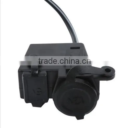 Motorcycle Cigarette Lighter Power 12V Waterproof USB Outlet Socket