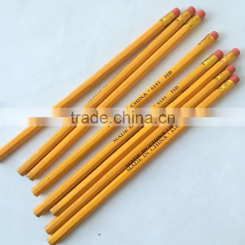 wood pencil with earser with low factory price