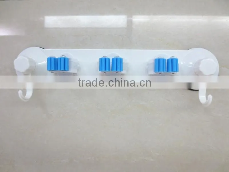 Bathroom Decroation Mop And Broom Plastic Holder With Sucking