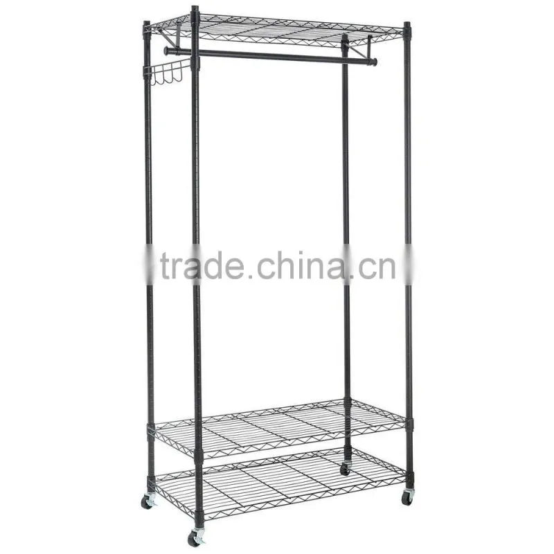 Vivinature Metal wire garment cloth drying rack, storage shelf with wheels