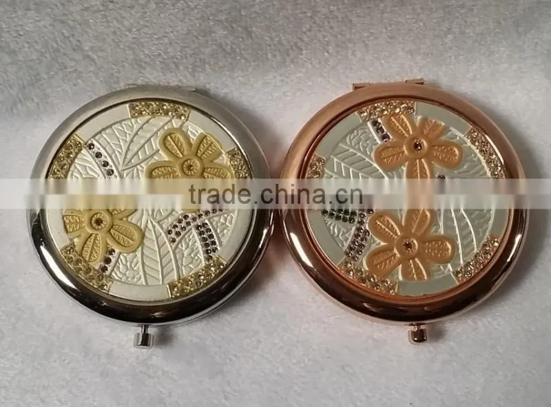 high quality rose gold compact mirror ,purse mirror