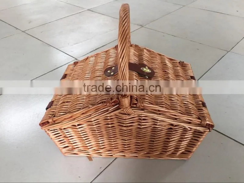 oval willow food basket for bread ,cheese with handle