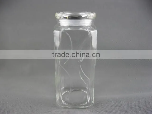 1200ml clear big glass bottle with lid
