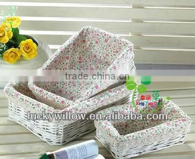 white christmas gingham liner wicker empty gift basket