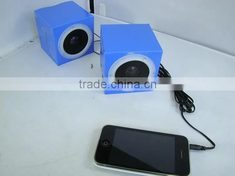 New design Custom full logo printing foldable cardboard mini speaker for promotion gift