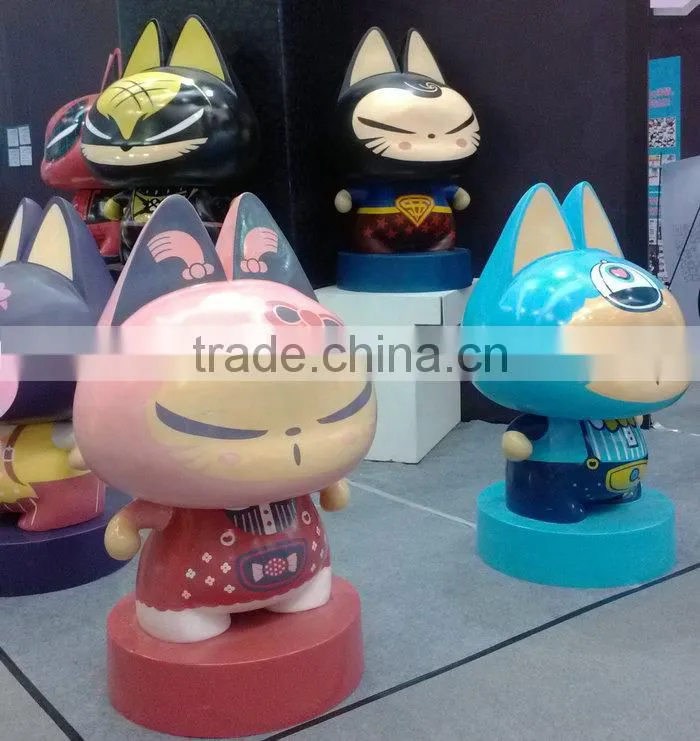 Fiberglass cartoon cat sculpture