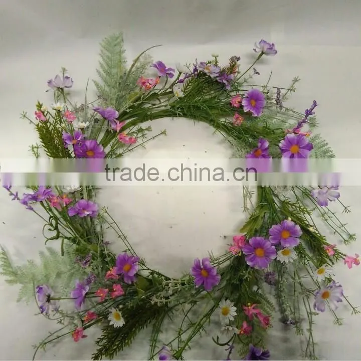 import china products artificial flower wreath with leaves