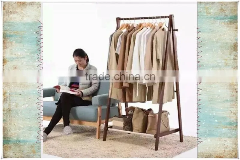 Wooden clothes hanger stand coat Rack