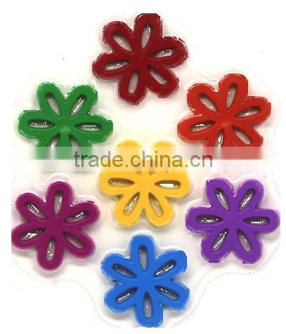 New Design Fancy Flower 7 Color Crayon, 7 pk Flower Wax Crayon, Novelty Flower Shaped Crayon Set