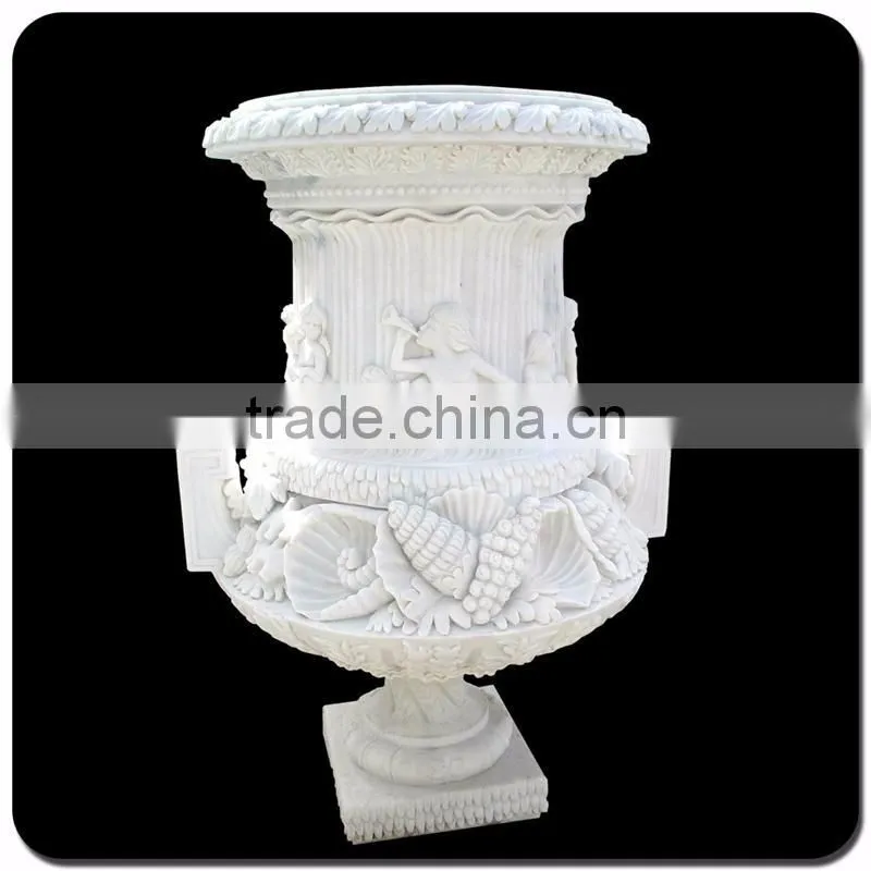 Garden decoration stone carving baby marble stone flower pot