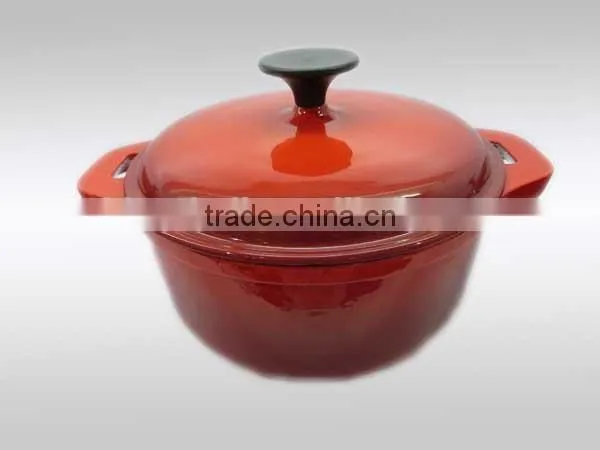 Round cast iron enamelware cookware