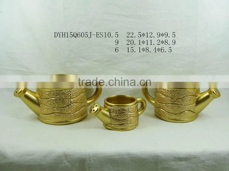 golden color terracotta flower pot christmas various shape ceramic flower pot
