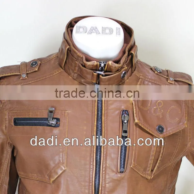 Fashion Orange Leather Jacket For Men