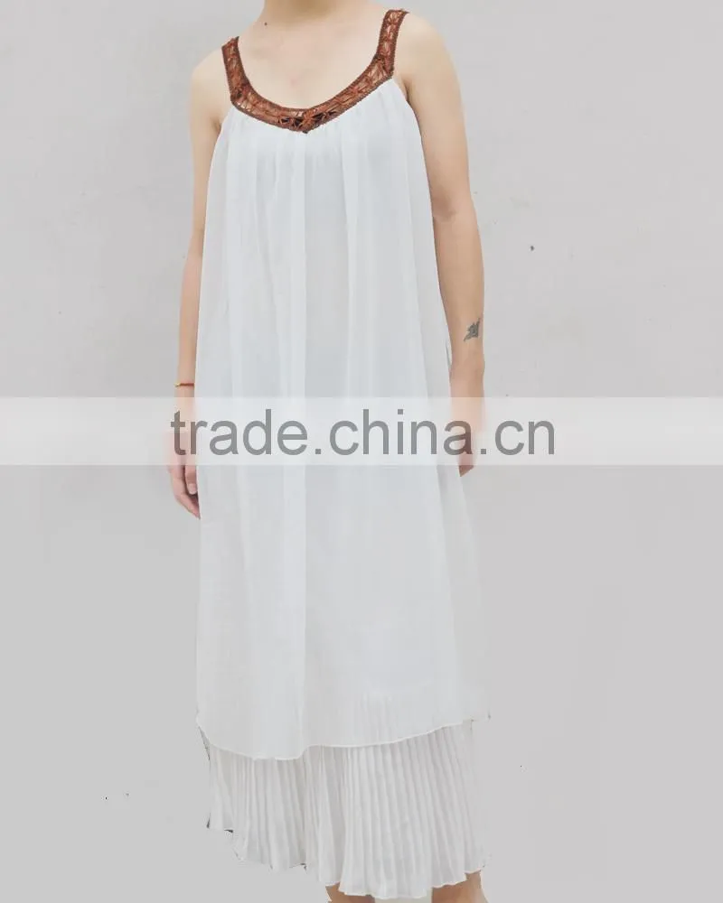 Hot selling fashion summer dresses for women,long maxi chiffon ladies braces dresses