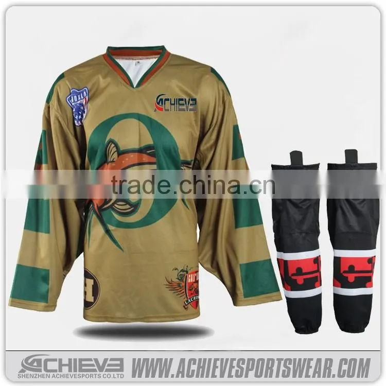 custom game practice sublimated hockey jerseys club training hockey shorts socks polyester bespoke hockey hoodies