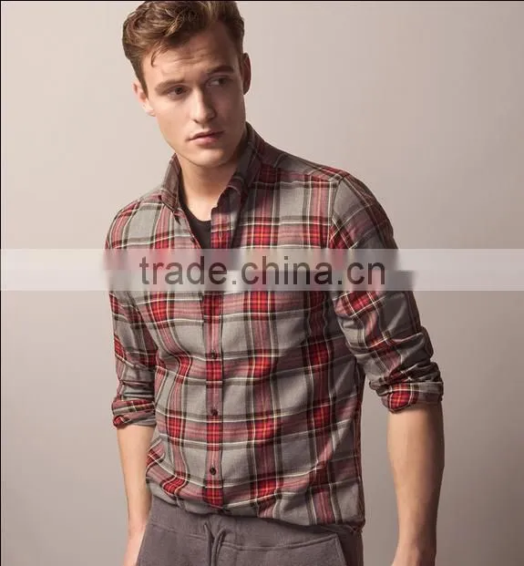 new design Small checked Blends cotton men shirt SL0078