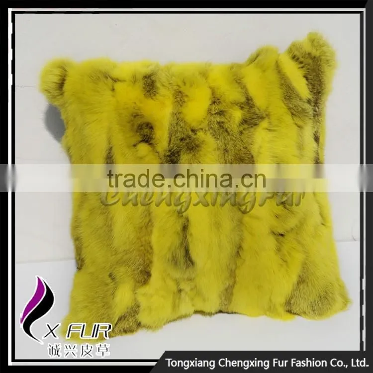 CX-D-17F Excellent Custom Design Rabbit Fur Pillow Cases