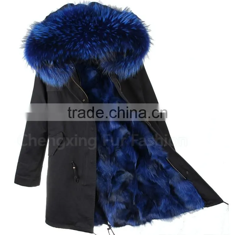 CX-G-P-12 Hot Selling Parka Coat Genuine Fox FUR Coat Women