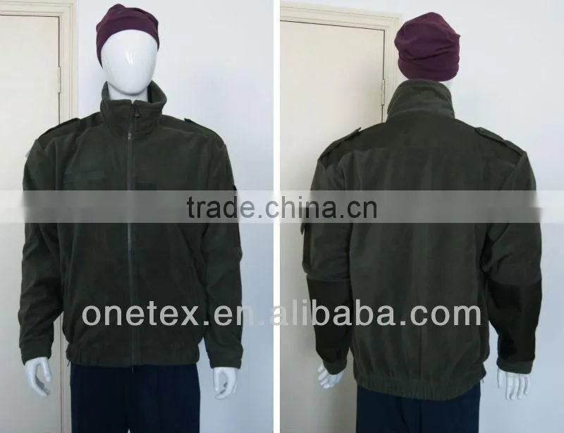 Men's Army green fleece softshell jacket
