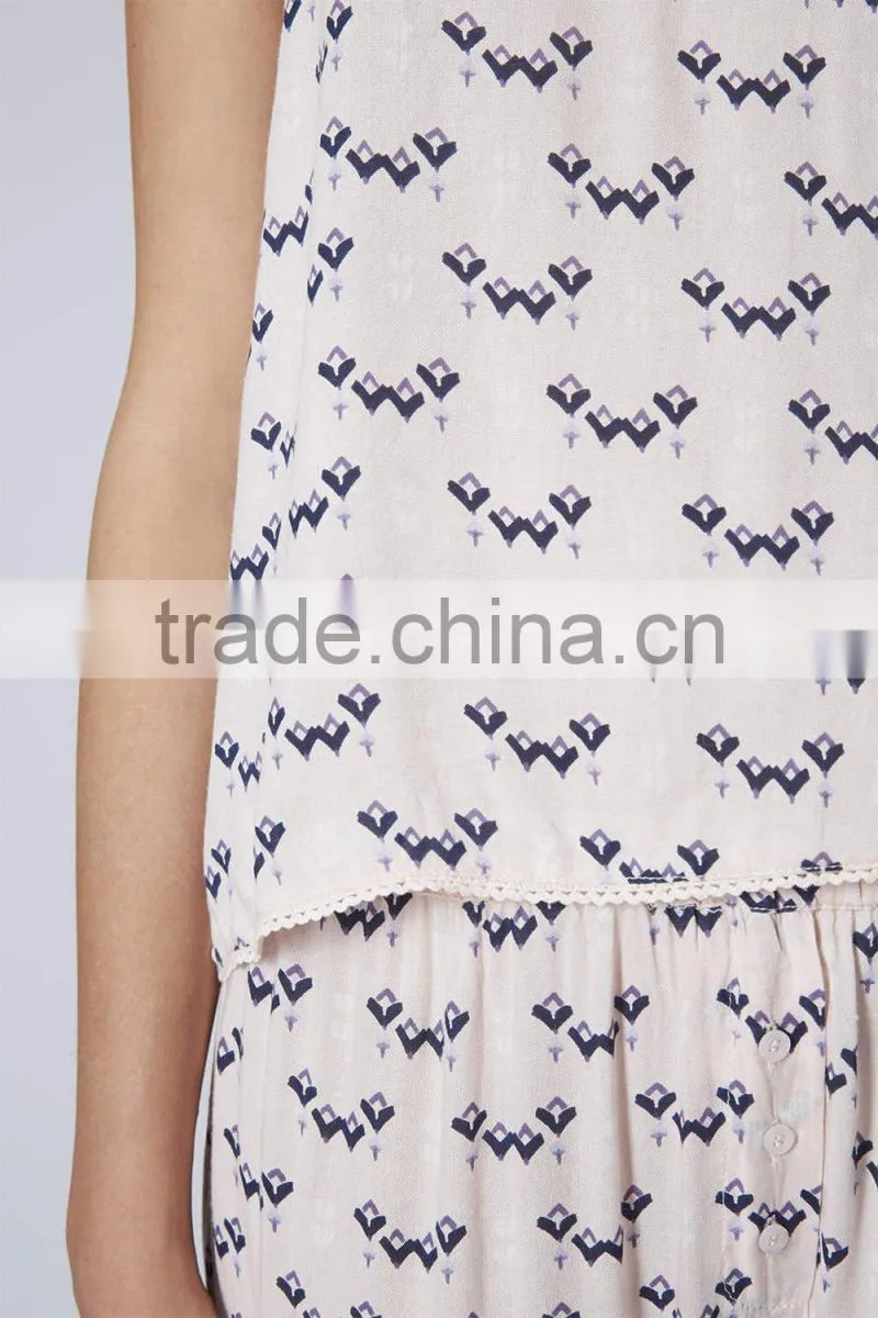Heart print sleeveless girl in pajamas photo