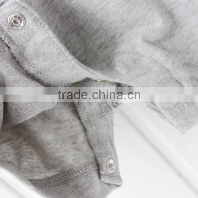 Grey 100% Cotton Baby Bodysuits