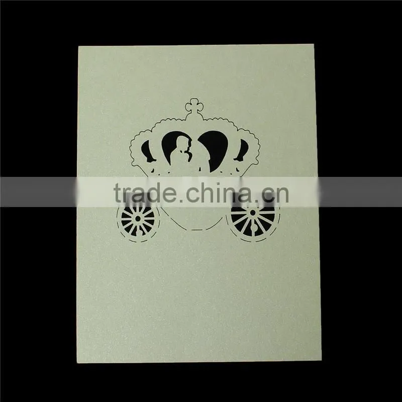 Paper Wedding Party Name Place Cards Crown Hollow Pale Yellow