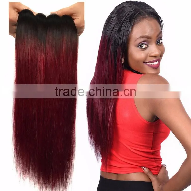 Two Tone Color 1B/99J 7A Malaysian Virgin Hair Straight Ombre Hair Extensions