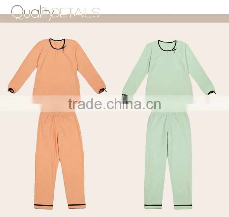 Prompt delivery Qianxiu polyester ladies pocket design pyjamas in winter